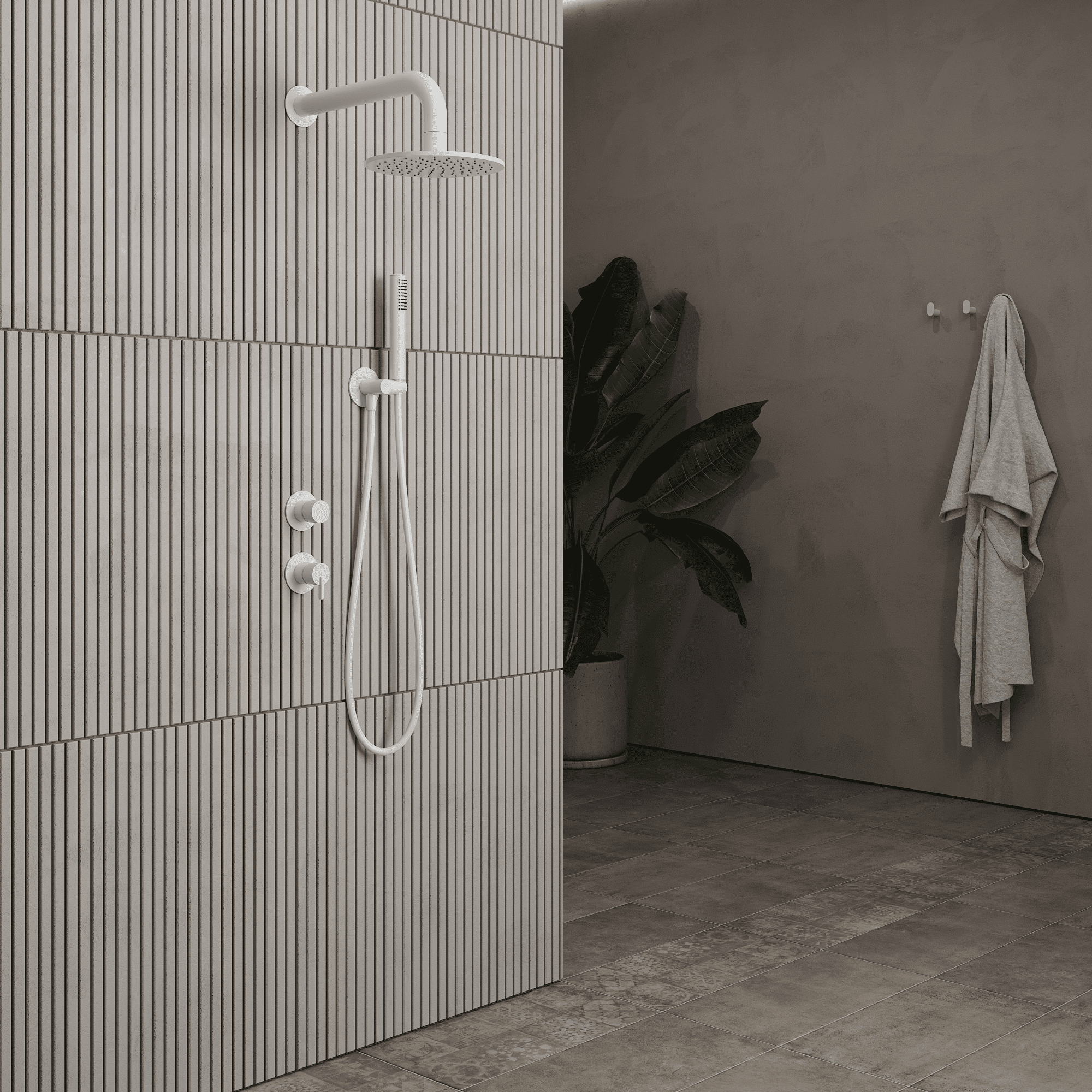 Lia Luxor Concealed Shower Set with Shower Mixer - White