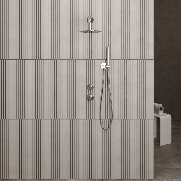 Lia Luxor Concealed Shower Set with Shower Mixer - Brushed Steel