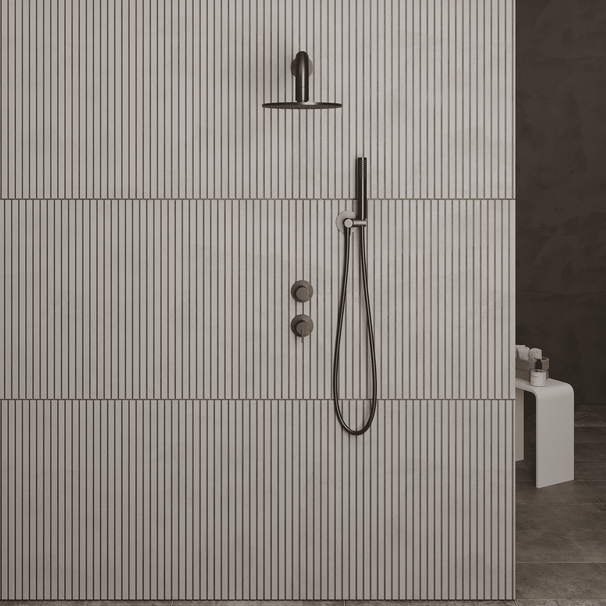 Lia Luxor Concealed Shower Set with Shower Mixer - Black