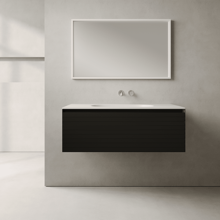 Nordale Silk Black 1000mm Vanity Unit - Single Drawer with Single Basin