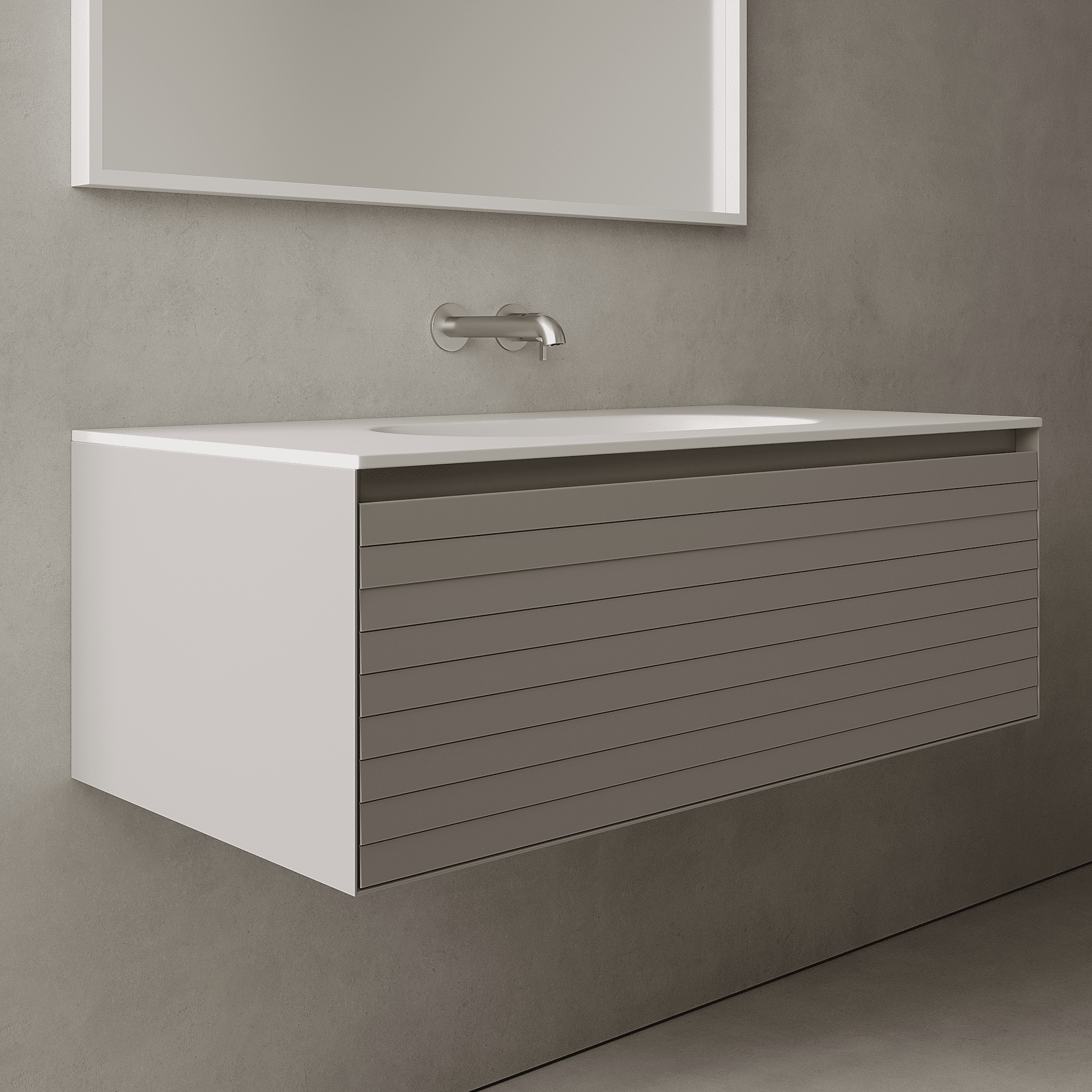 Nordale Stone Grey 1000mm Vanity Unit - Single Drawer with Single Basin
