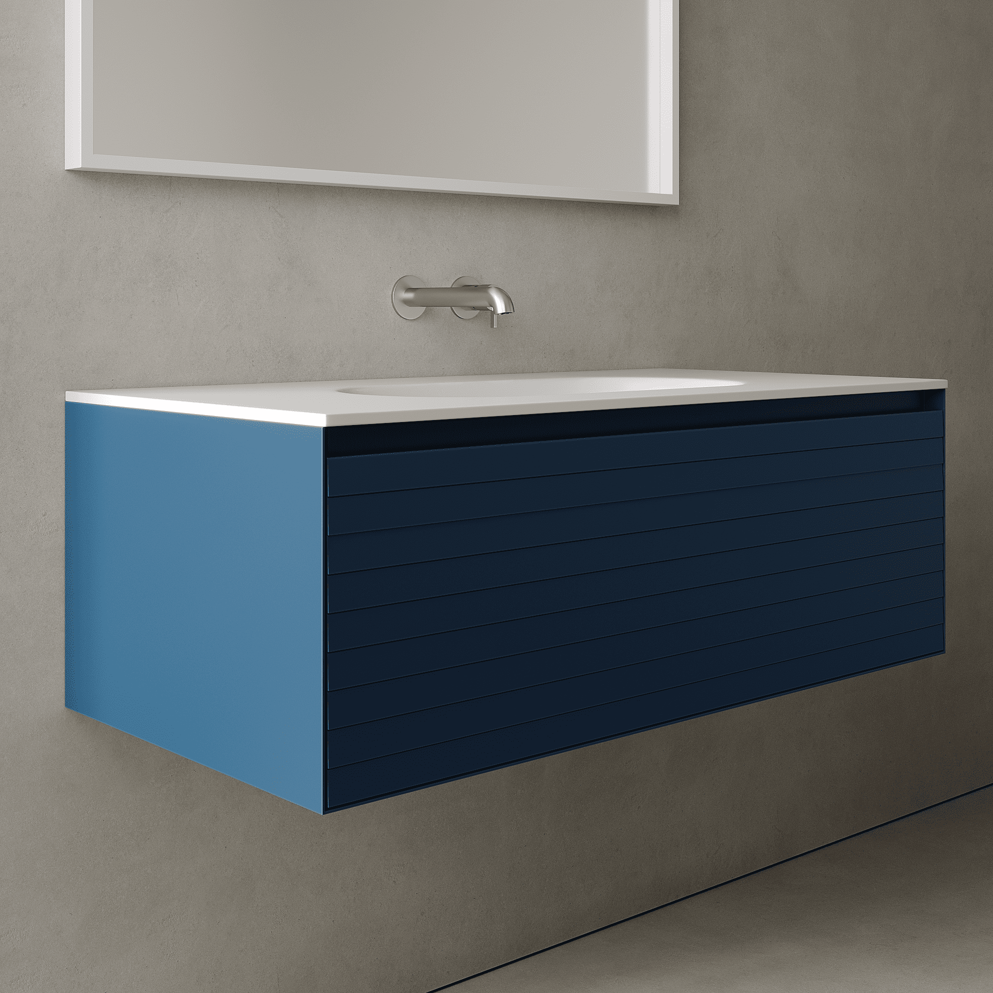 Nordale Ocean Blue 1000mm Vanity Unit - Single Drawer with Single Basin