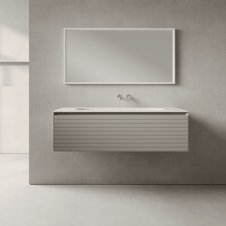 Nordale Stone Grey 1200mm Vanity Unit - Single Drawer with Large Single Basin