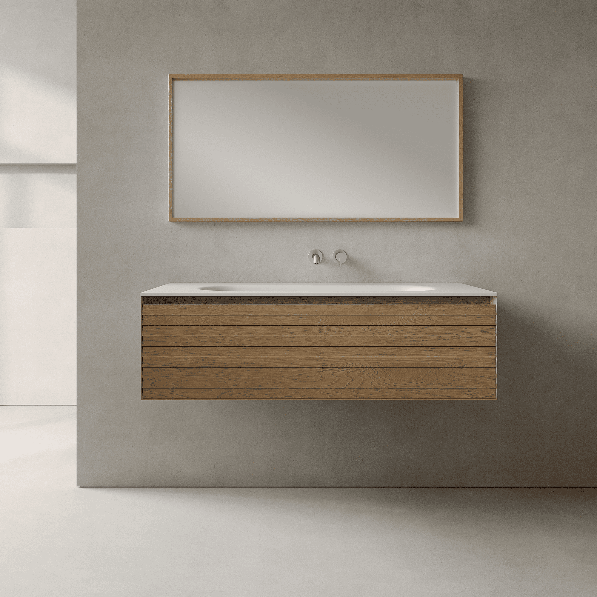 Nordale Real Oak 1200mm Vanity Unit - Single Drawer with Large Single Basin