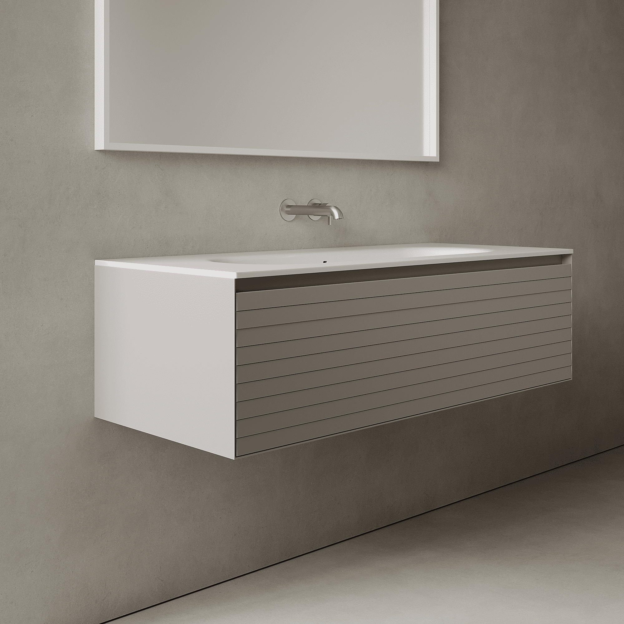 Nordale Stone Grey 1200mm Vanity Unit - Single Drawer with Large Single Basin