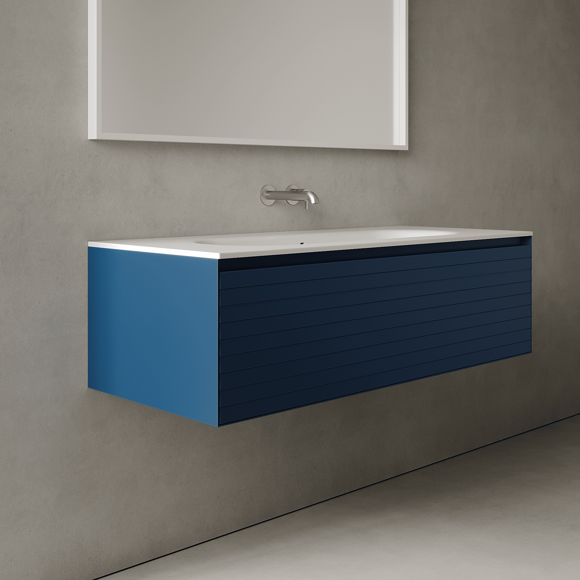 Nordale Ocean Blue 1200mm Vanity Unit - Single Drawer with Large Single Basin