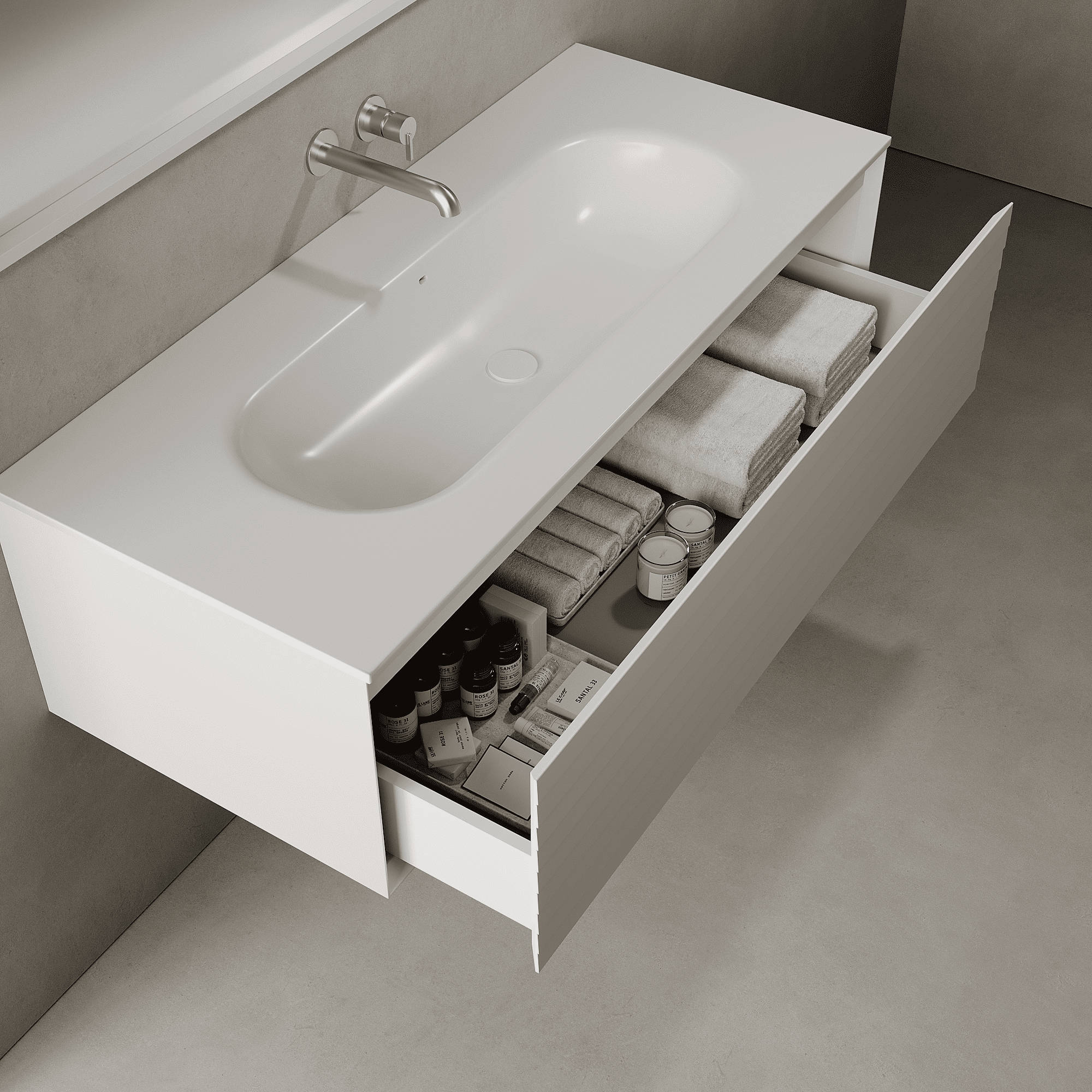 Nordale Snow White 1200mm Vanity Unit - Single Drawer with Large Single Basin