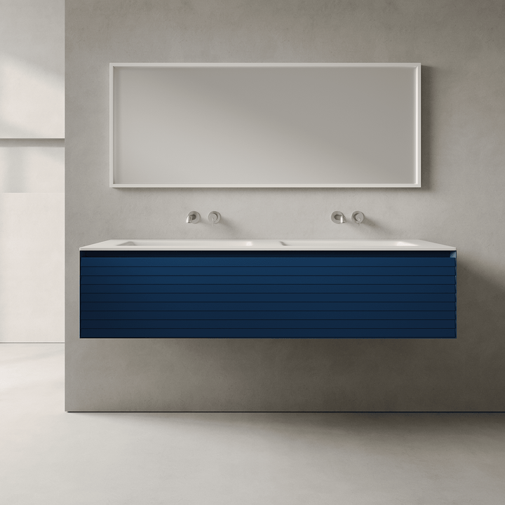 Nordale Ocean Blue 1500mm Vanity Unit - Single Drawer with Double Basin