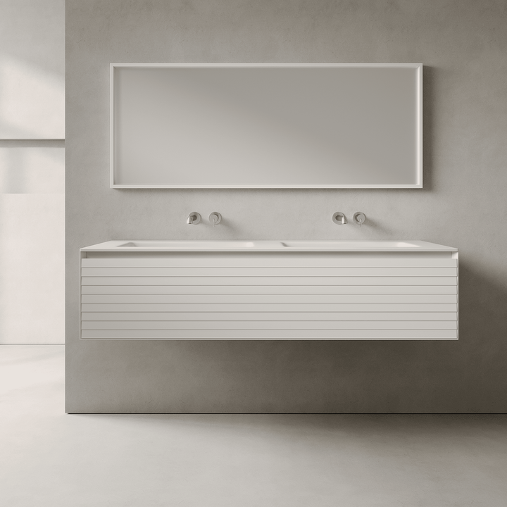 Nordale Snow White 1500mm Vanity Unit - Single Drawer with Double Basin