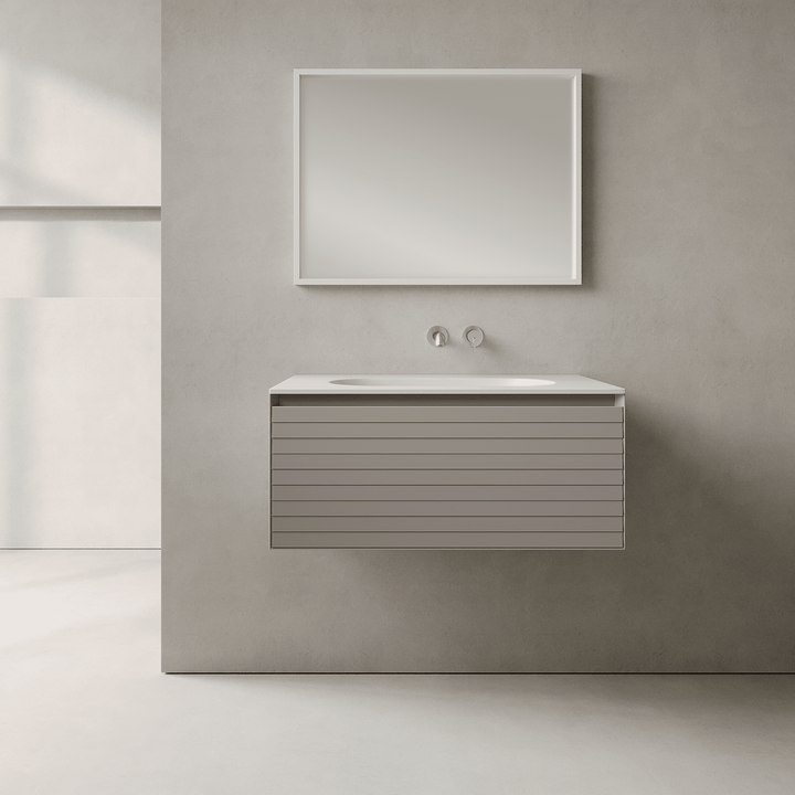 Nordale Stone Grey 800mm Vanity Unit - Single Drawer with Single Basin