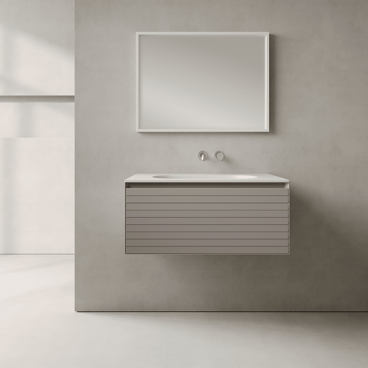 Nordale Stone Grey 800mm Vanity Unit - Single Drawer with Single Basin