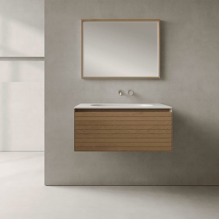 Nordale Real Oak 800mm Vanity Unit - Single Drawer with Single Basin