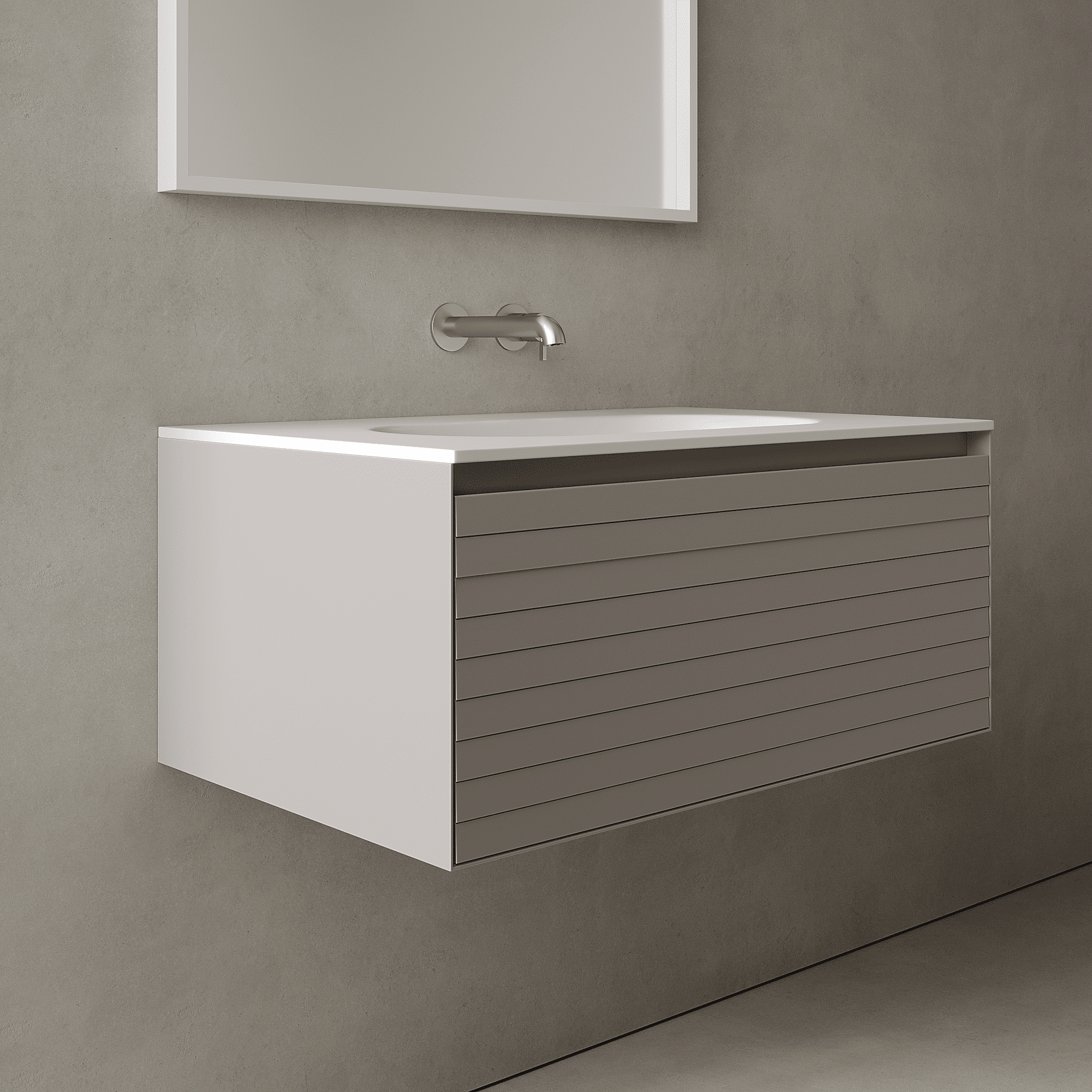 Nordale Stone Grey 800mm Vanity Unit - Single Drawer with Single Basin