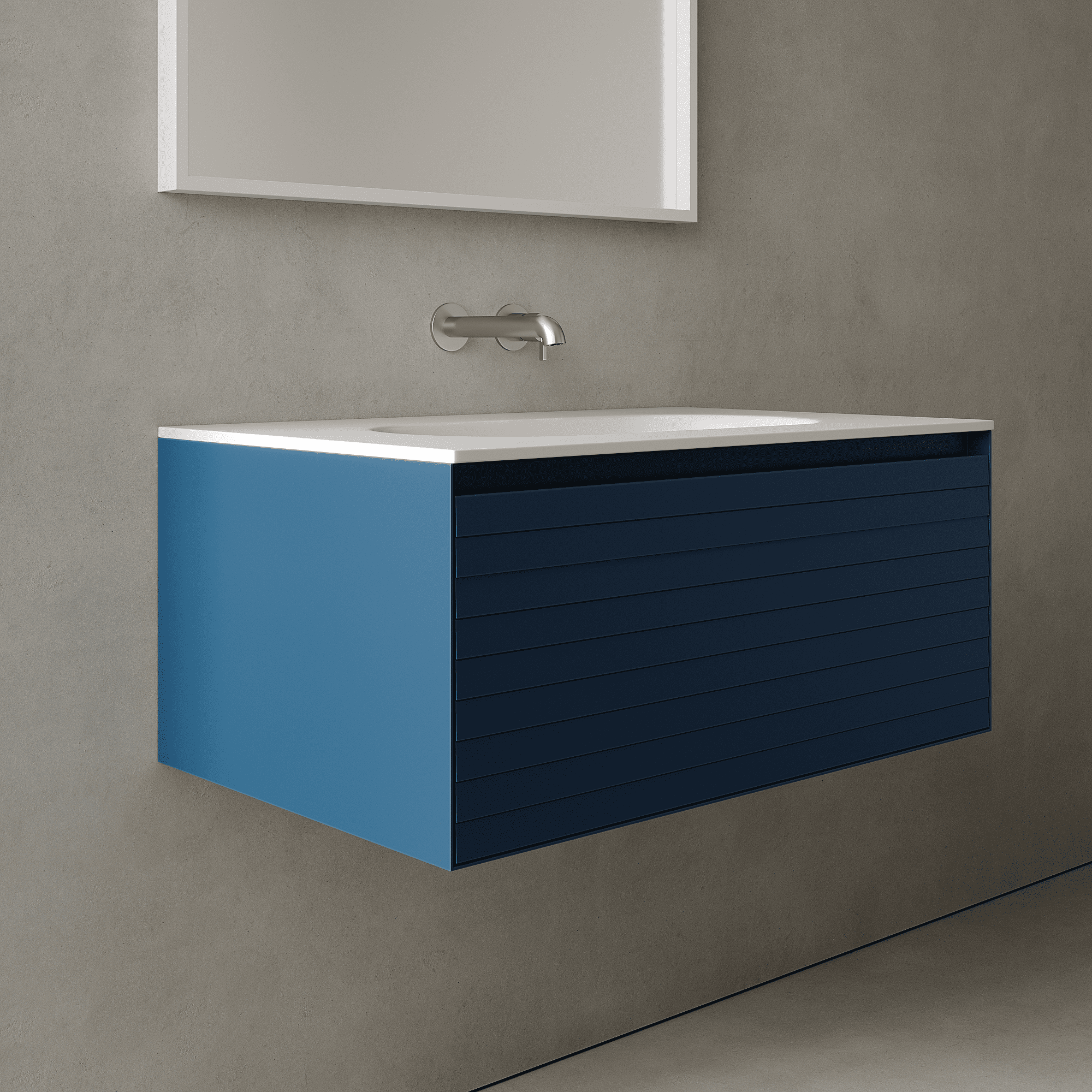 Nordale Ocean Blue 800mm Vanity Unit - Single Drawer with Single Basin