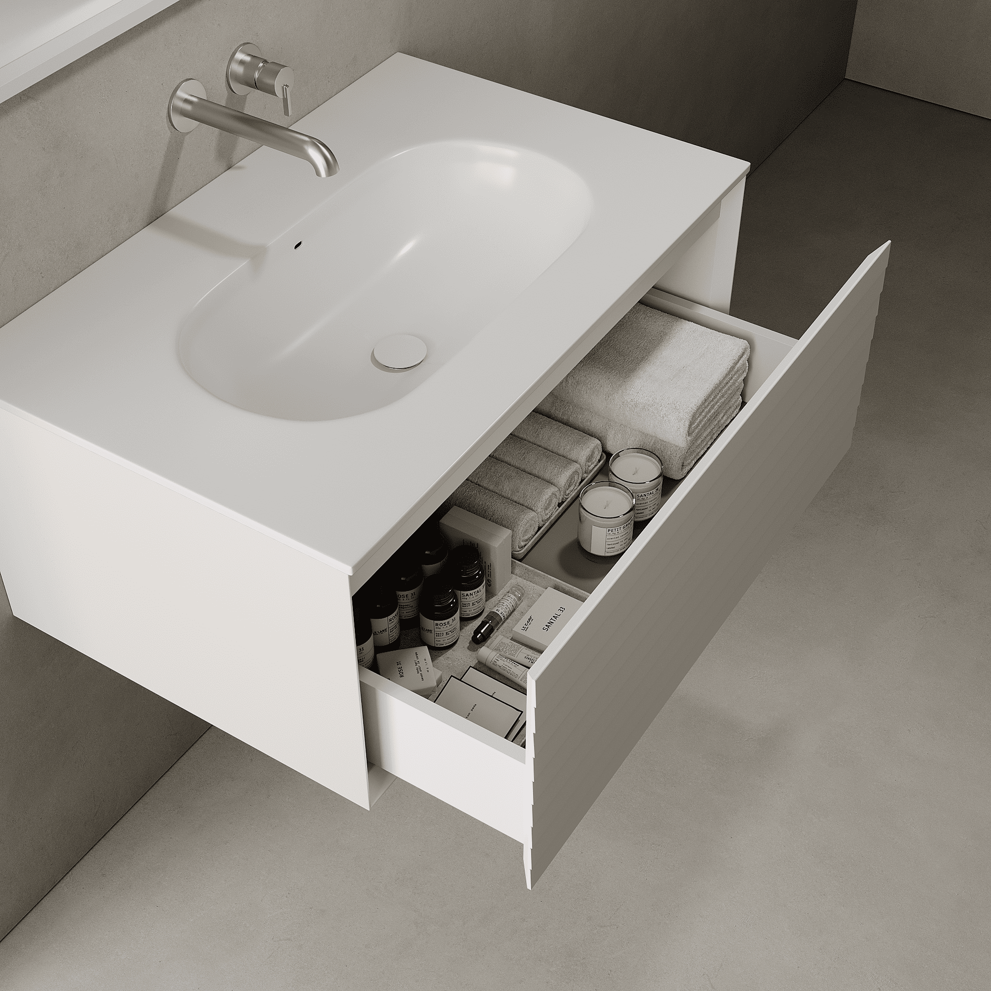 Nordale Snow White 800mm Vanity Unit - Single Drawer with Single Basin