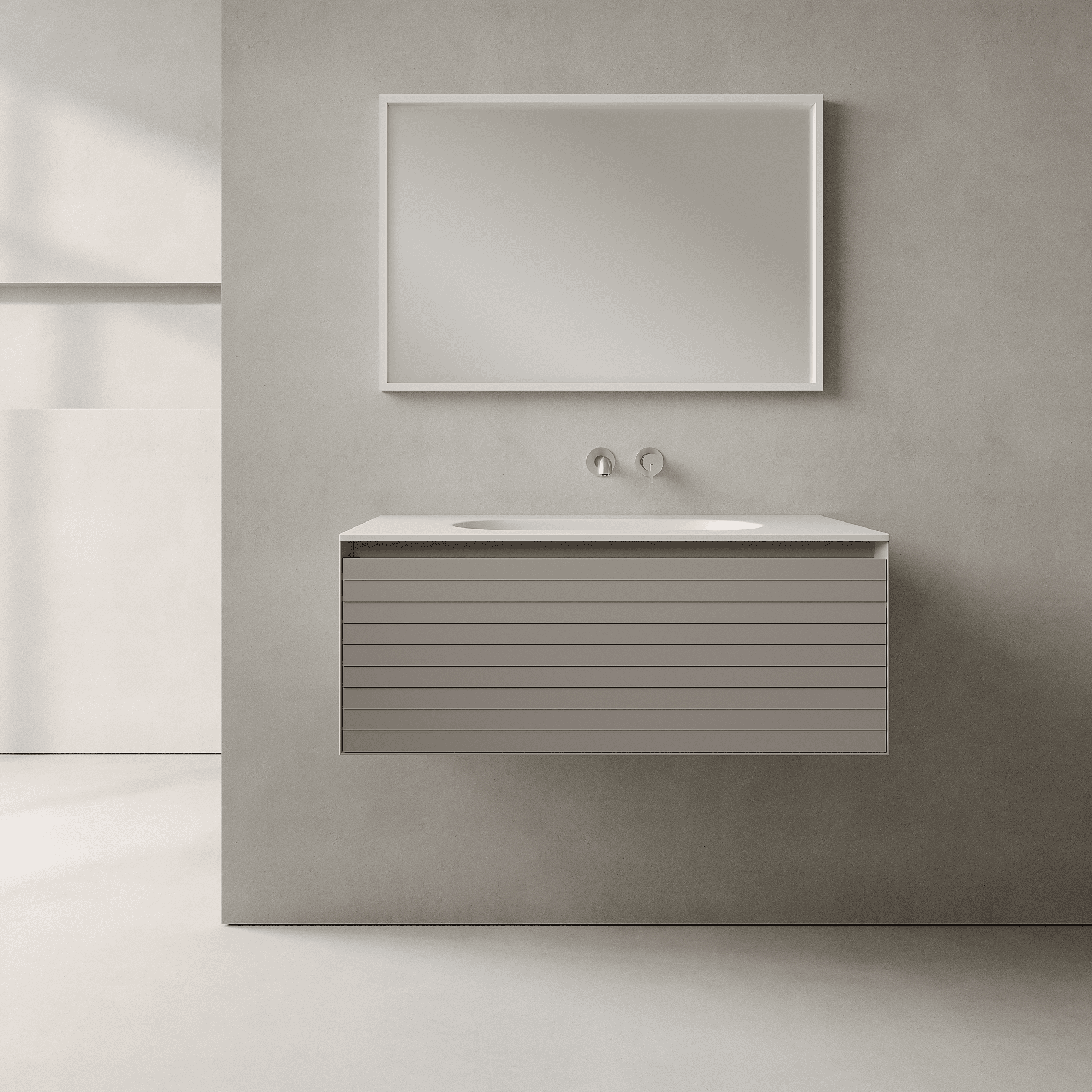 Nordale Stone Grey 900mm Vanity Unit - Single Drawer with Single Basin