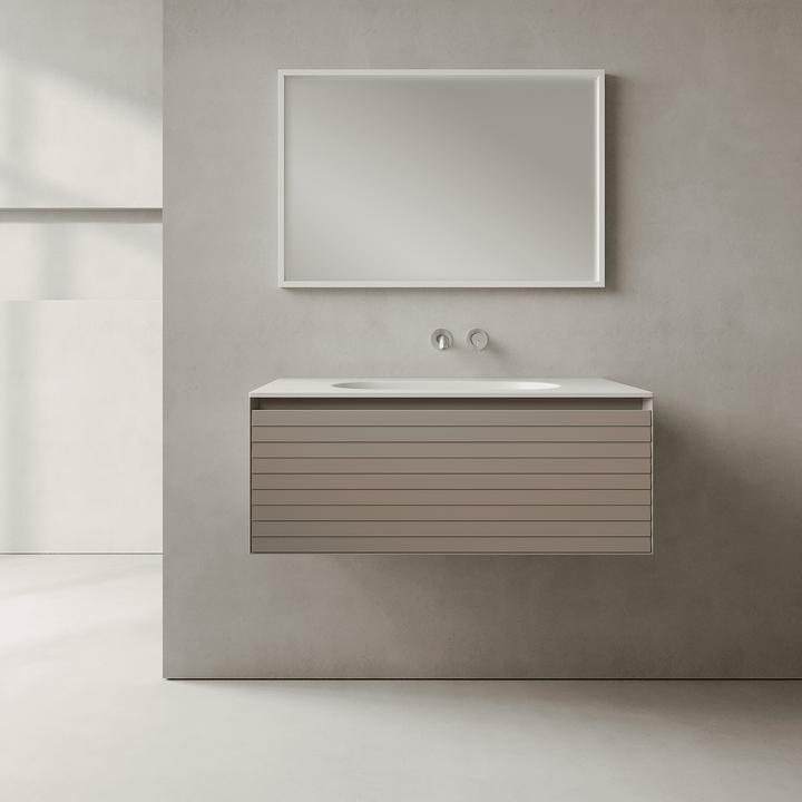 Nordale Taupe 900mm Vanity Unit - Single Drawer with Single Basin