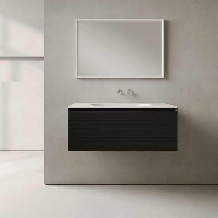 Nordale Silk Black 900mm Vanity Unit - Single Drawer with Single Basin