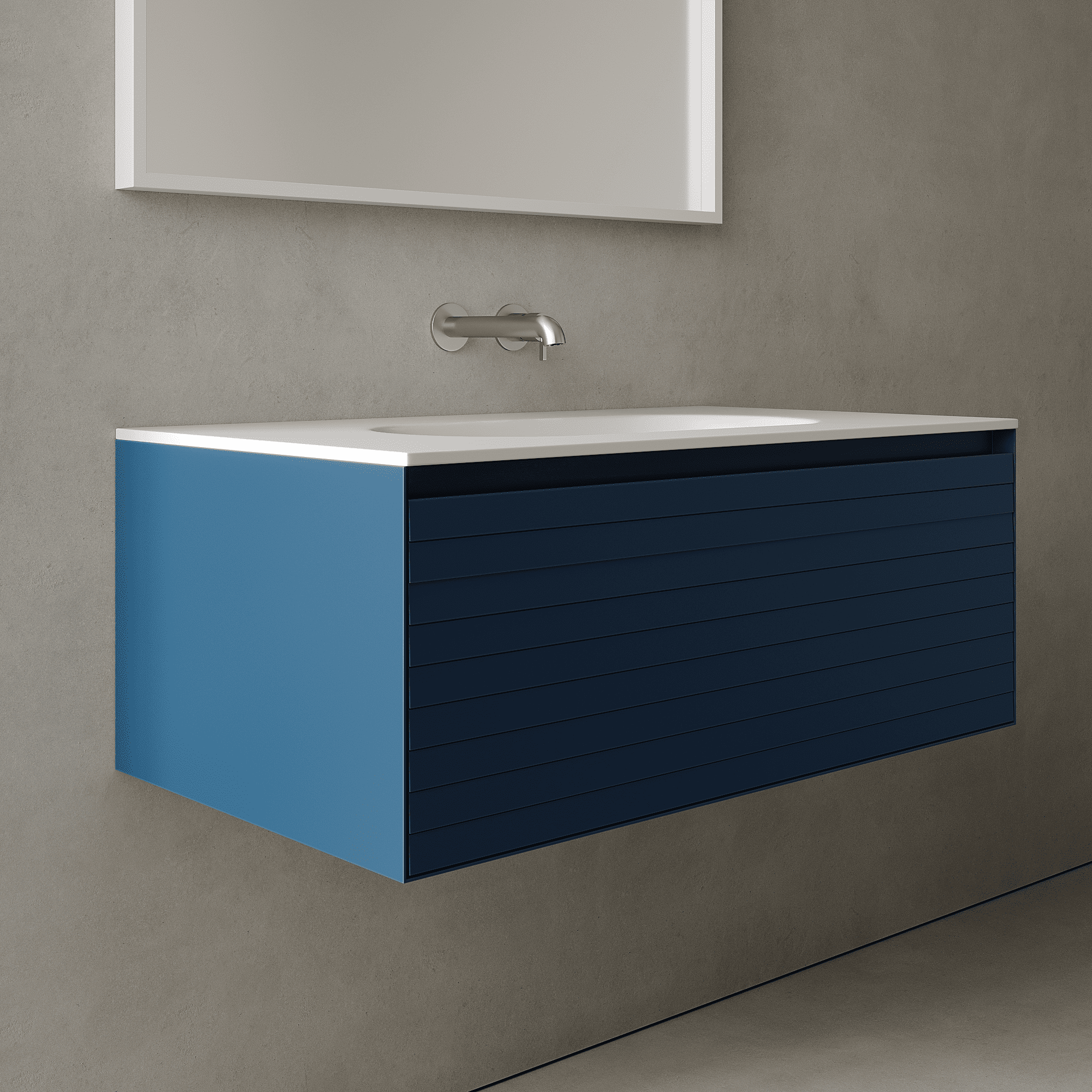 Nordale Ocean Blue 900mm Vanity Unit - Single Drawer with Single Basin