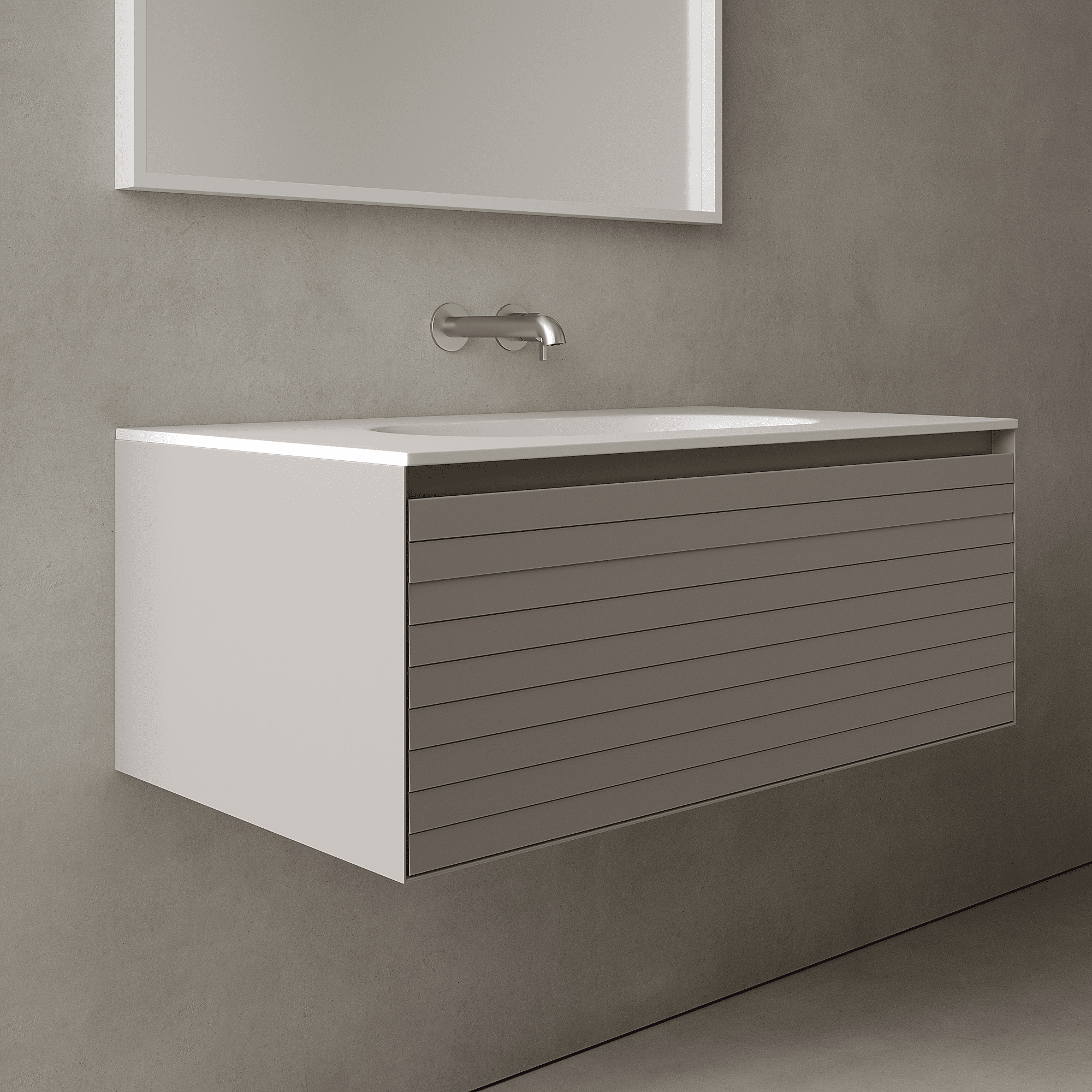 Nordale Stone Grey 900mm Vanity Unit - Single Drawer with Single Basin