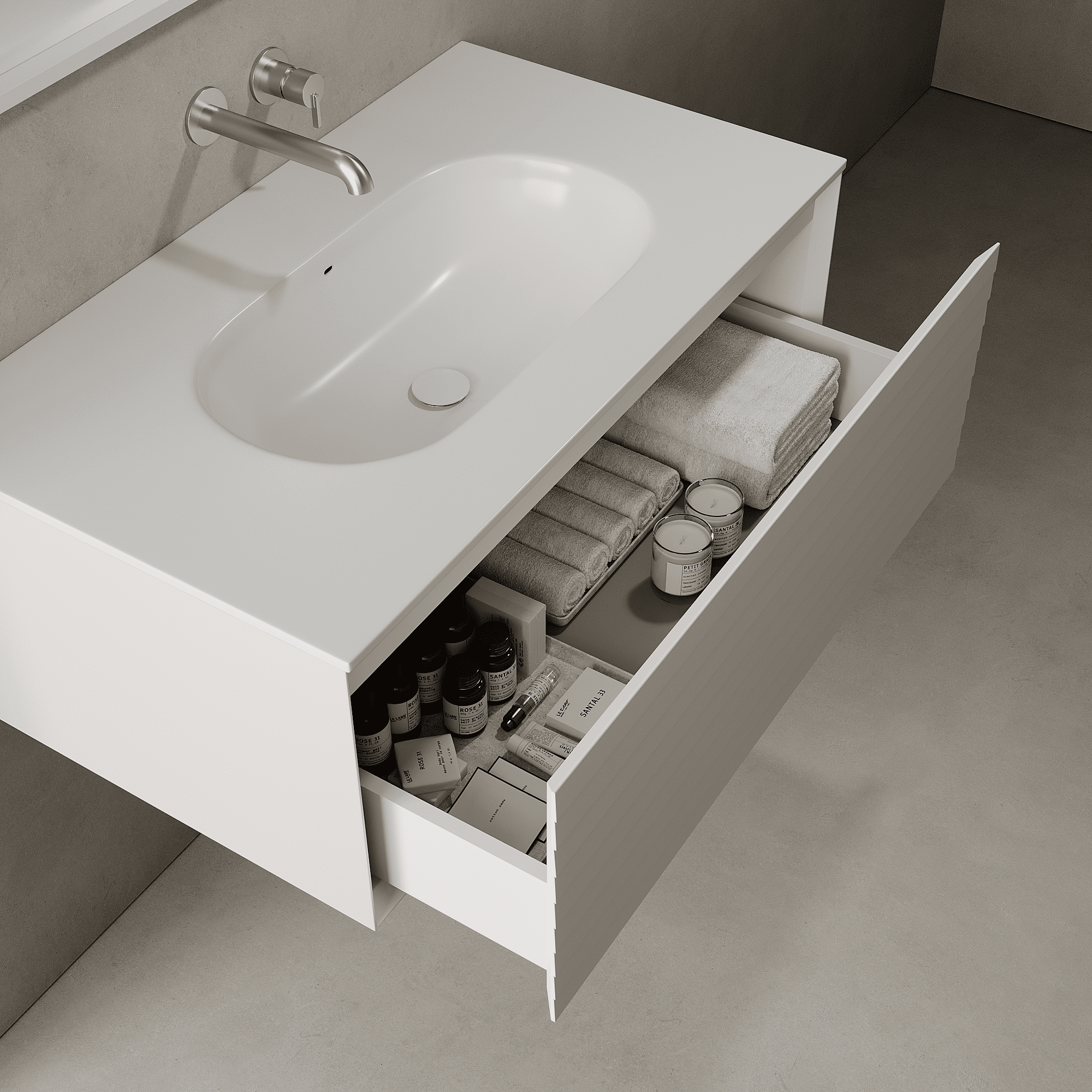 Nordale Snow White 900mm Vanity Unit - Single Drawer with Single Basin