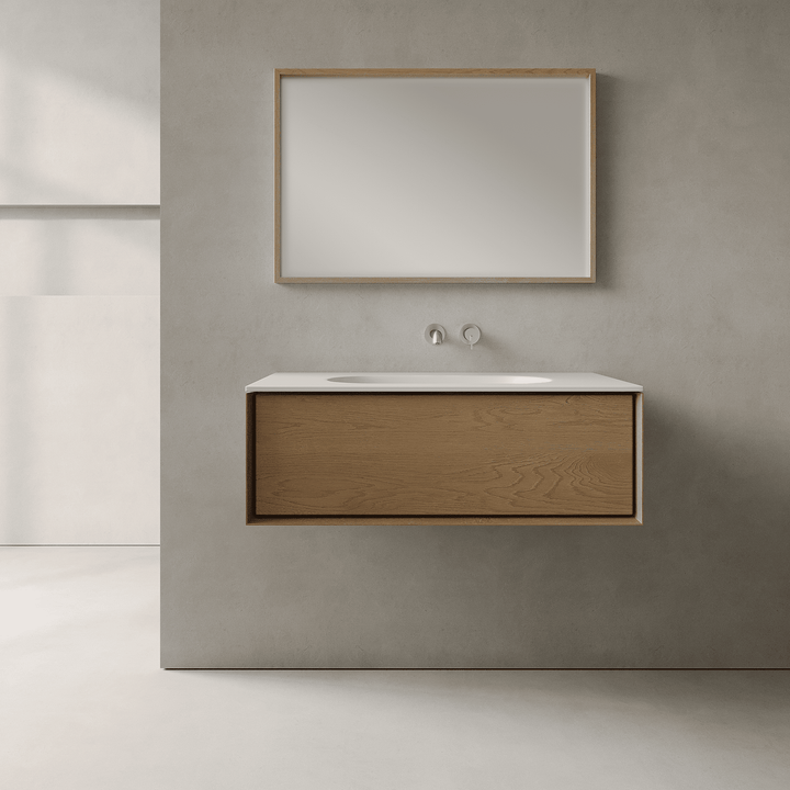 Valmere Real Oak 900mm Vanity Unit - Single Drawer with Single Basin