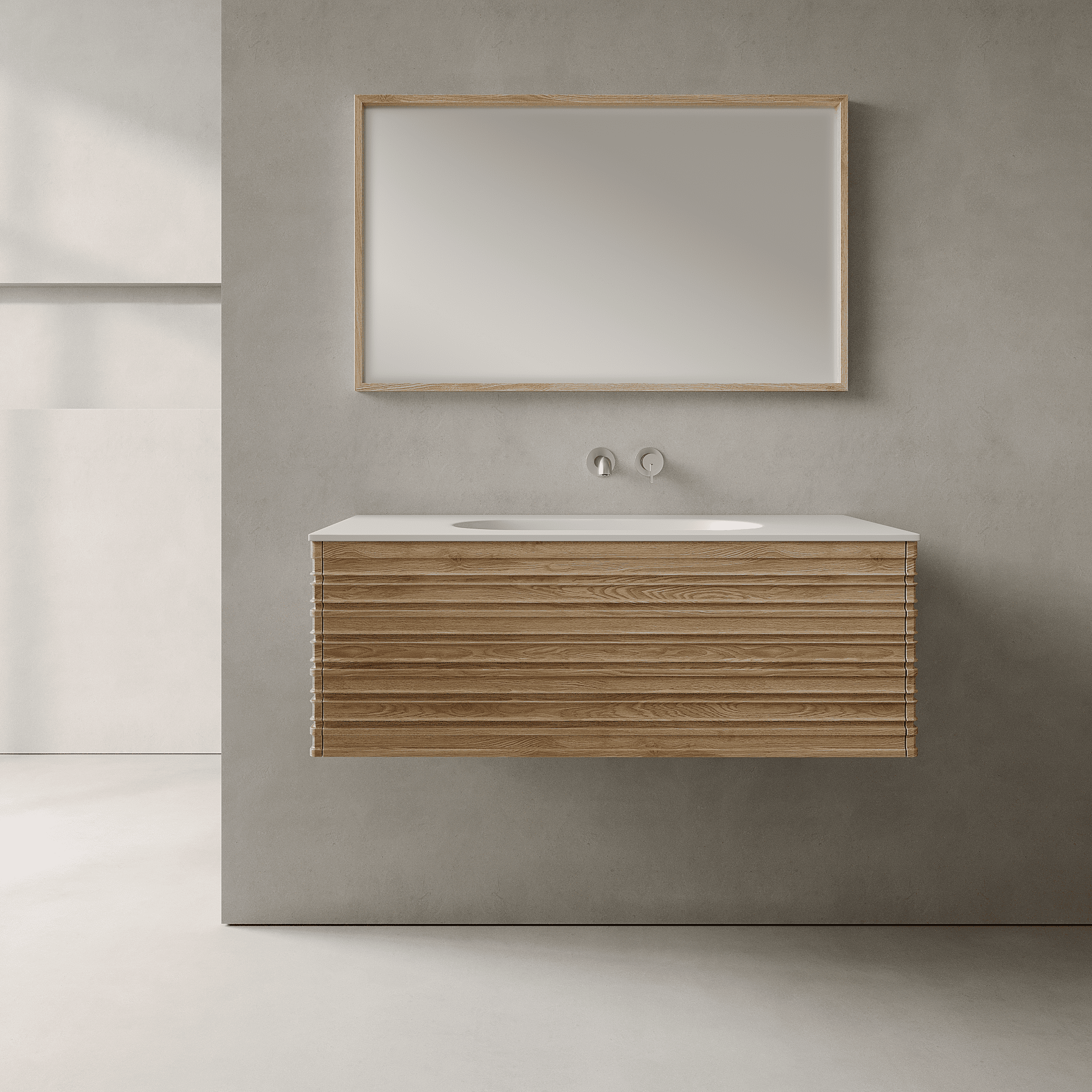 Rivara Real Ash 1000mm Vanity Unit - Single Drawer with Single Basin