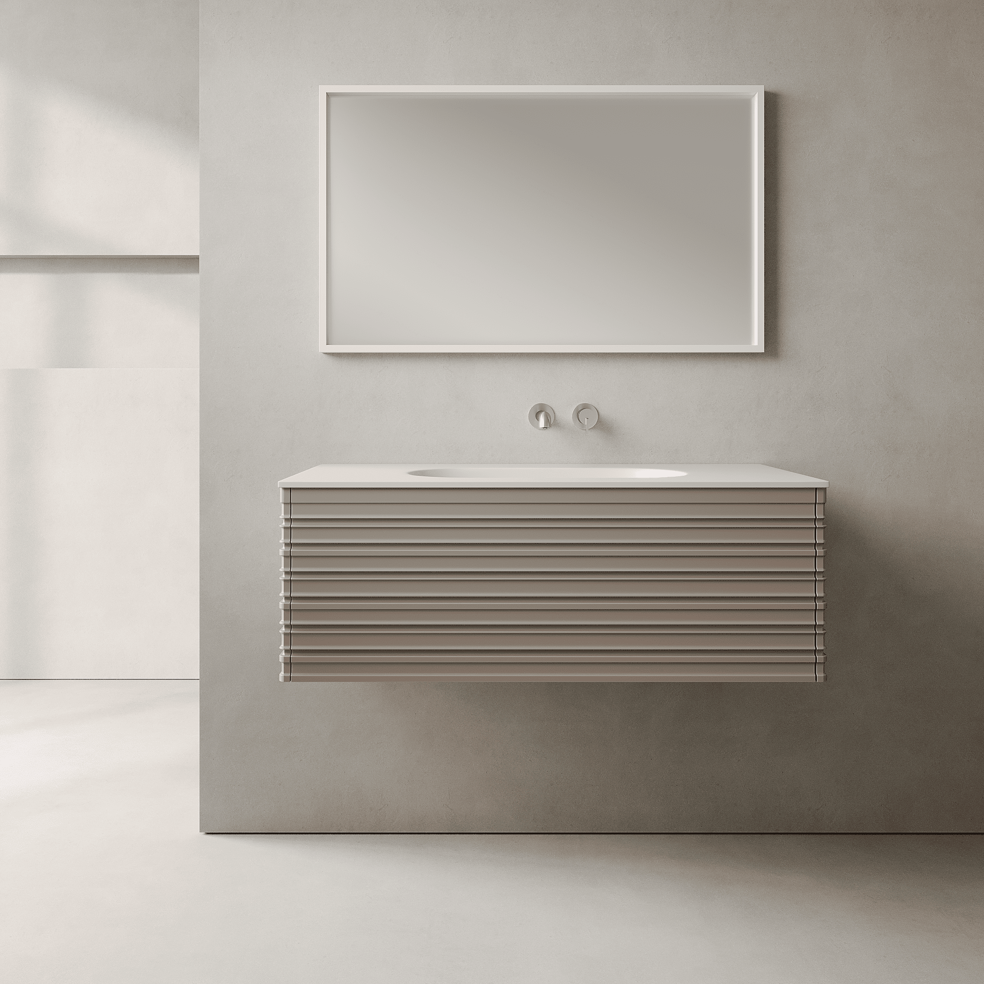 Rivara Taupe 1000mm Vanity Unit - Single Drawer with Single Basin
