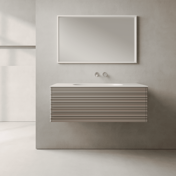 Rivara Taupe 1000mm Vanity Unit - Single Drawer with Single Basin