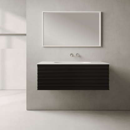 Rivara Silk Black 1000mm Vanity Unit - Single Drawer with Single Basin