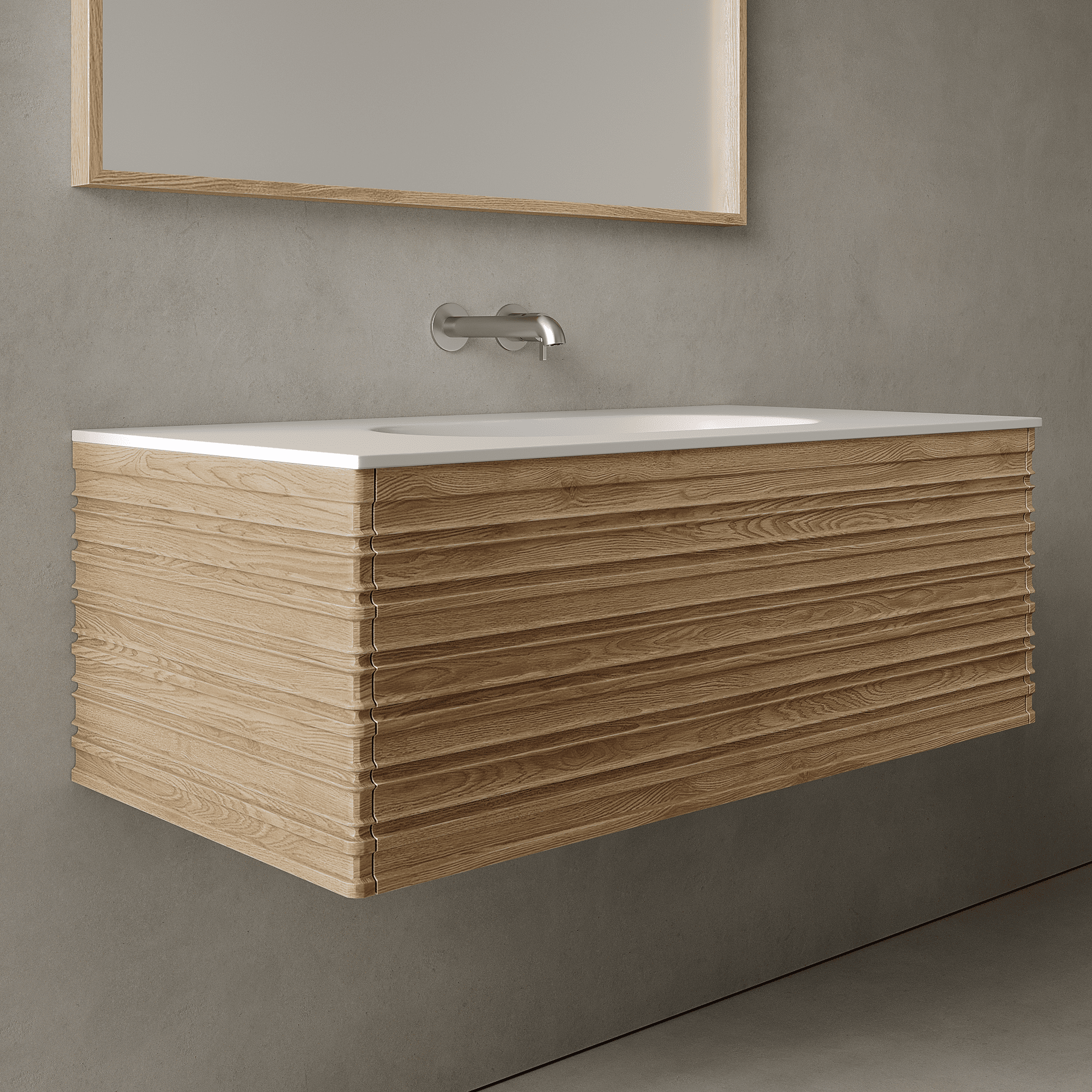 Rivara Real Ash 1000mm Vanity Unit - Single Drawer with Single Basin