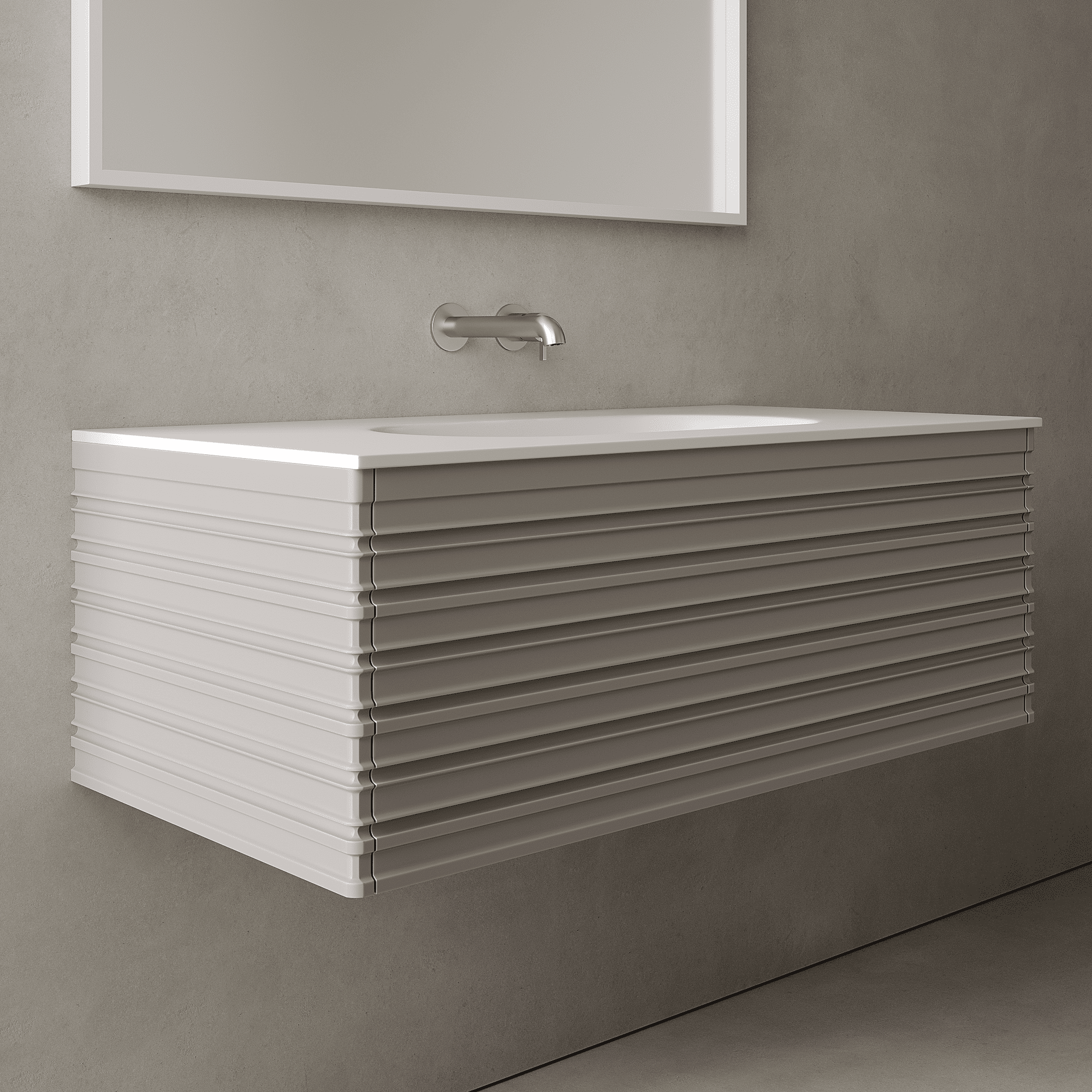 Rivara Stone Grey 1000mm Vanity Unit - Single Drawer with Single Basin