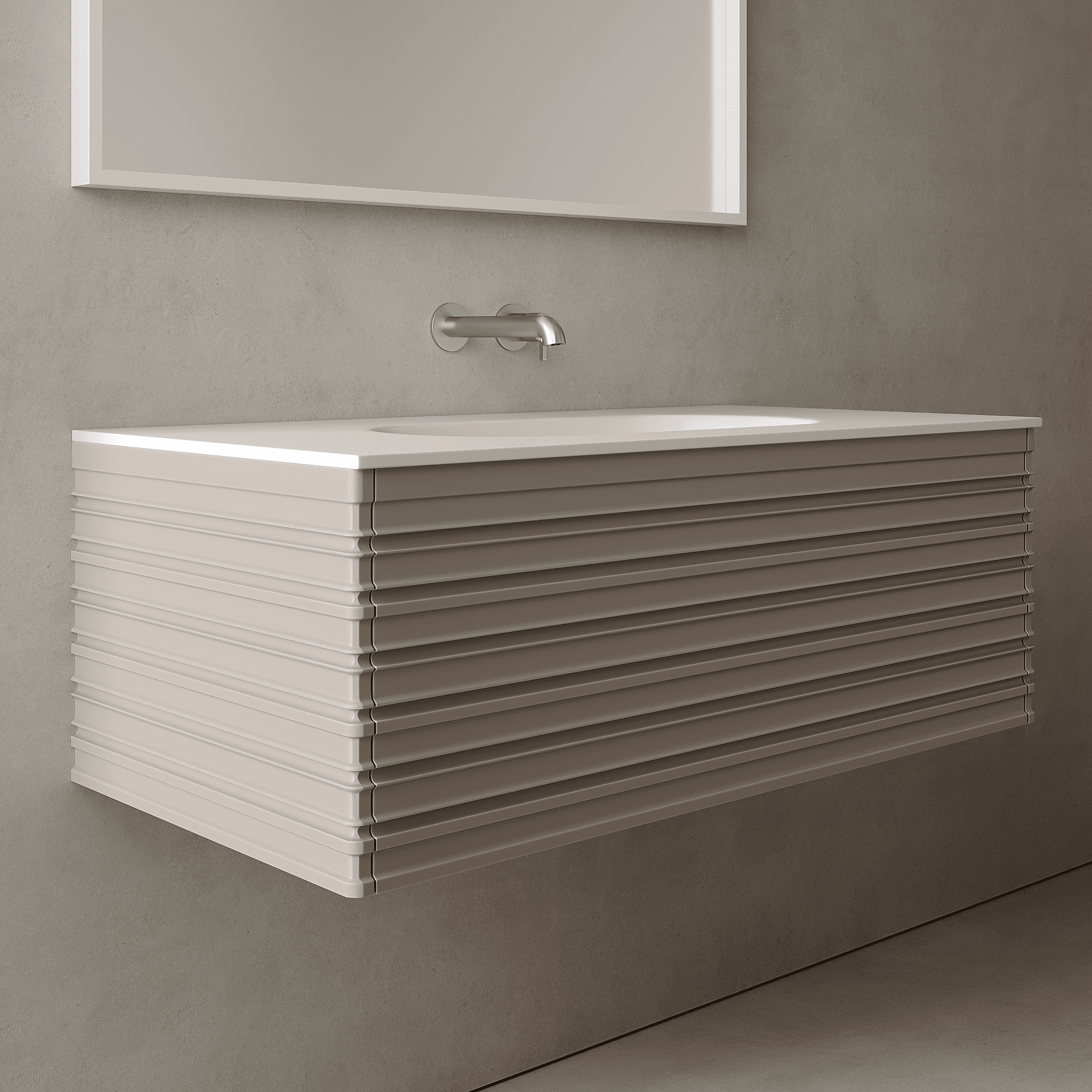 Rivara Taupe 1000mm Vanity Unit - Single Drawer with Single Basin