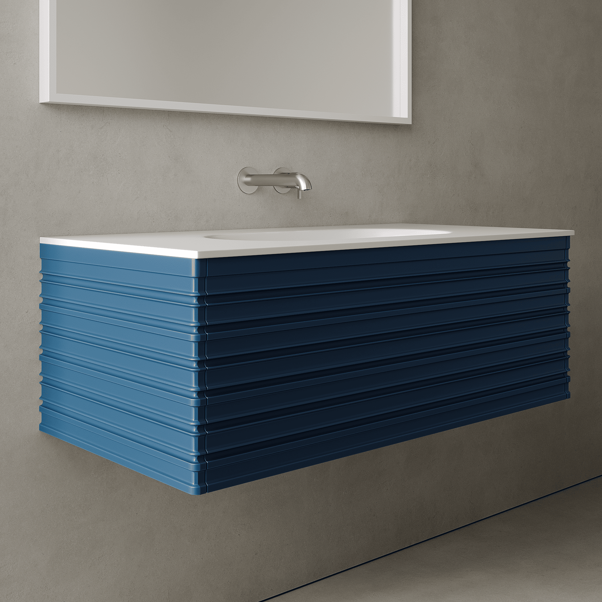 Rivara Ocean Blue 1000mm Vanity Unit - Single Drawer with Single Basin
