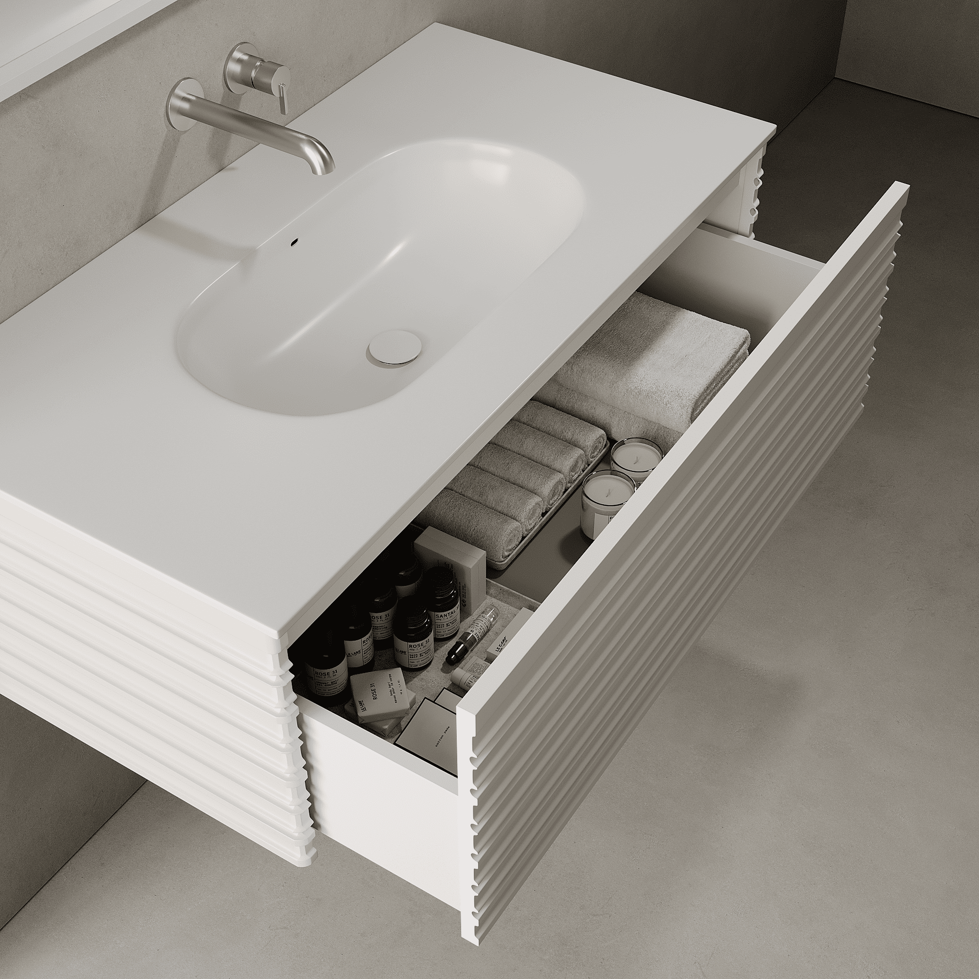 Rivara Snow White 1000mm Vanity Unit - Single Drawer with Single Basin
