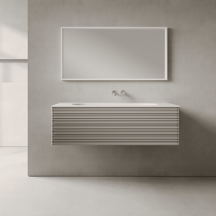 Rivara Stone Grey 1200mm Vanity Unit - Single Drawer with Large Single Basin