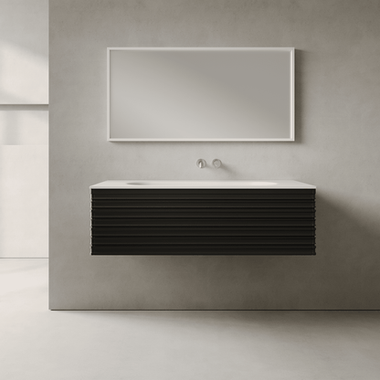 Rivara Silk Black 1200mm Vanity Unit - Single Drawer with Large Single Basin