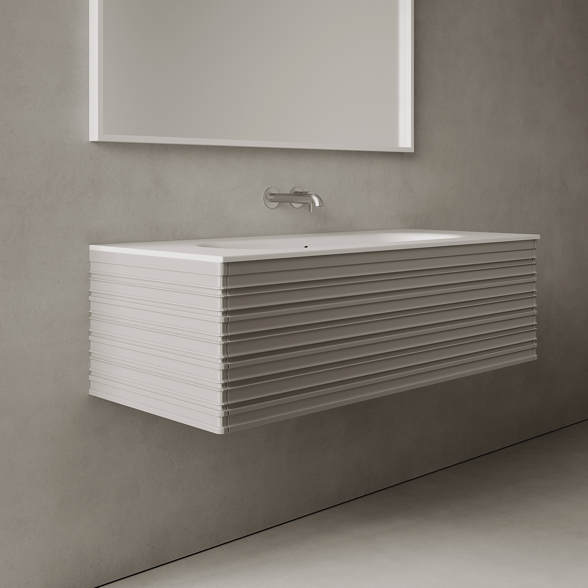 Rivara Stone Grey 1200mm Vanity Unit - Single Drawer with Large Single Basin