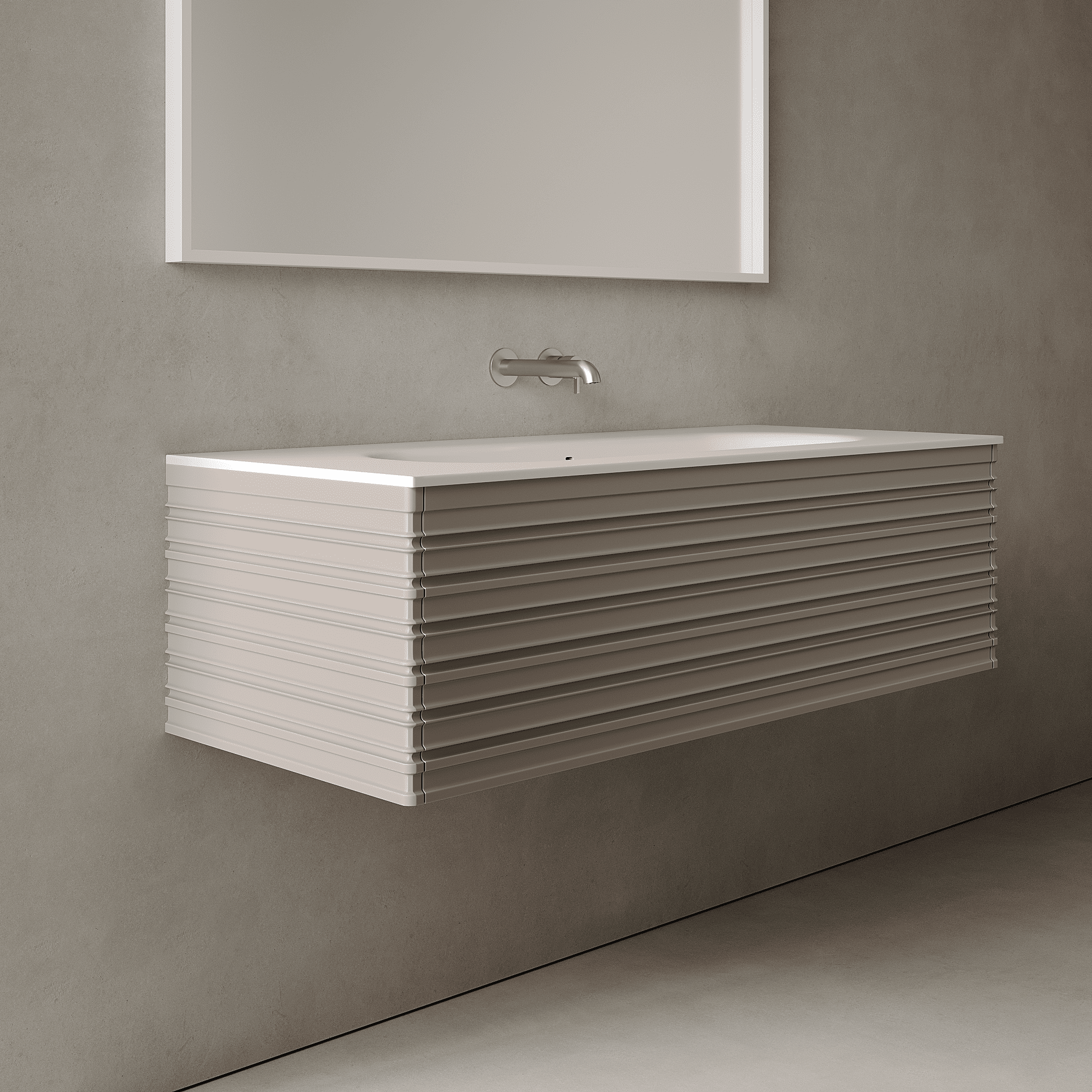 Rivara Taupe 1200mm Vanity Unit - Single Drawer with Large Single Basin
