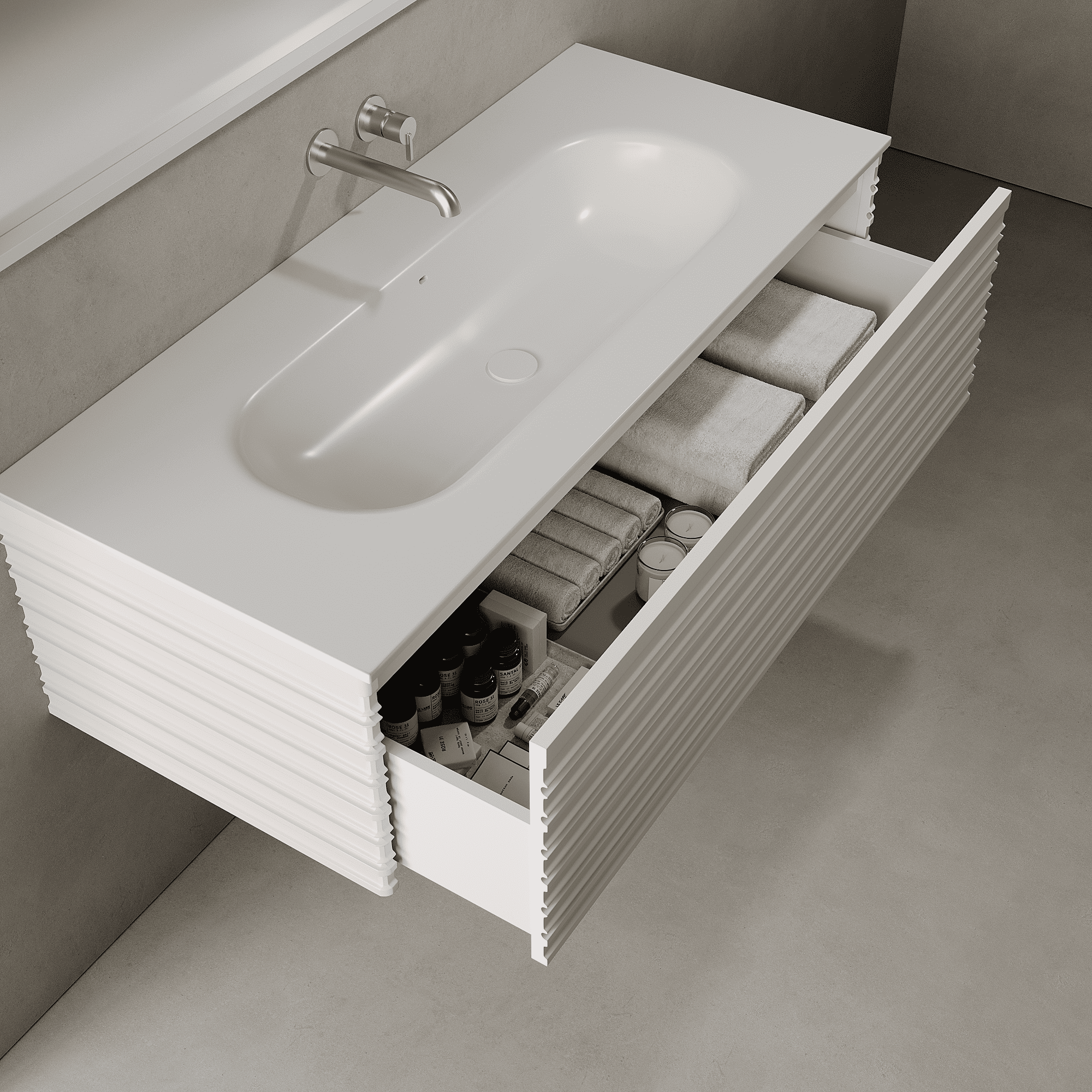 Rivara Snow White 1200mm Vanity Unit - Single Drawer with Large Single Basin