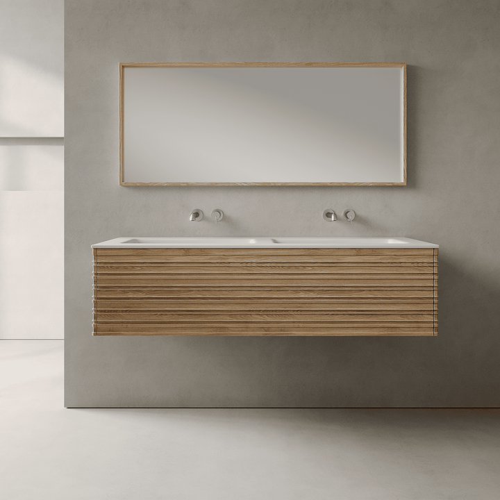 Rivara Real Ash 1400mm Vanity Unit - Single Drawer with Double Basin