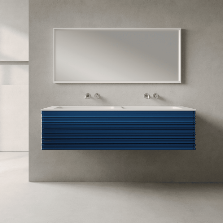 Rivara Ocean Blue 1400mm Vanity Unit - Single Drawer with Double Basin