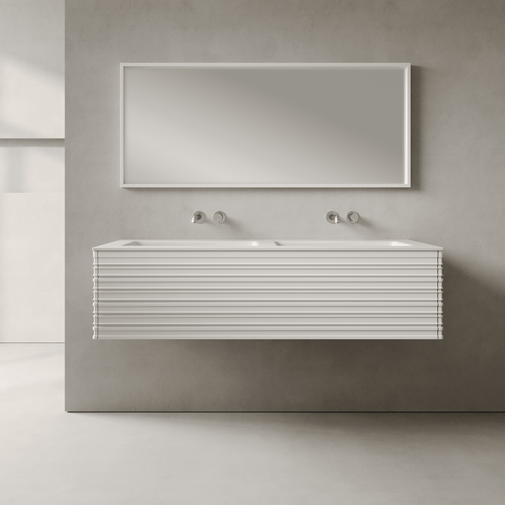Rivara Snow White 1400mm Vanity Unit - Single Drawer with Double Basin