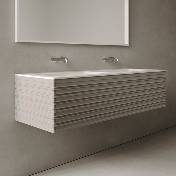 Rivara Taupe 1400mm Vanity Unit - Single Drawer with Double Basin