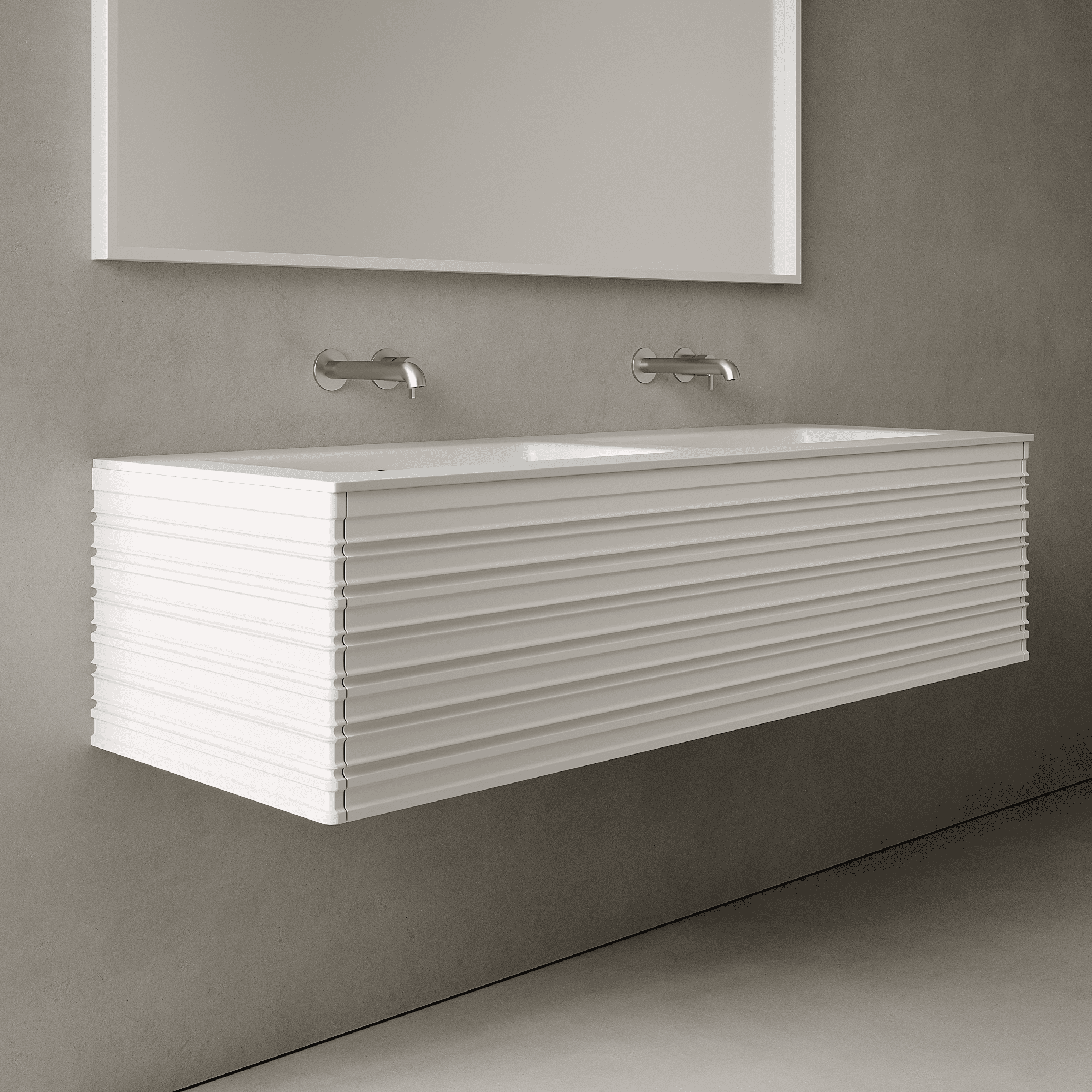 Rivara Snow White 1400mm Vanity Unit - Single Drawer with Double Basin