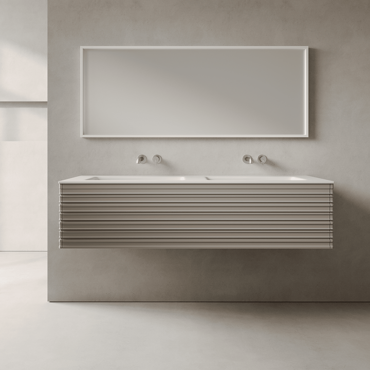 Rivara Taupe 1500mm Vanity Unit - Single Drawer with Double Basin