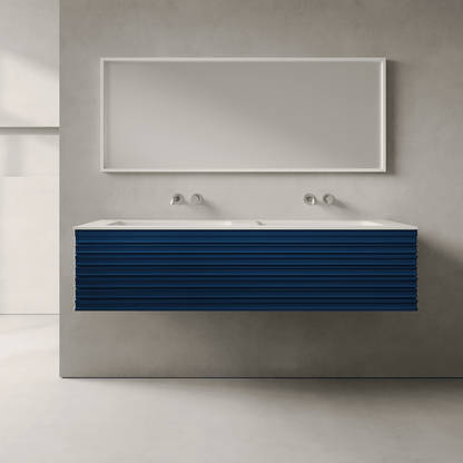 Rivara Ocean Blue 1500mm Vanity Unit - Single Drawer with Double Basin