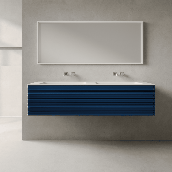 Rivara Ocean Blue 1500mm Vanity Unit - Single Drawer with Double Basin
