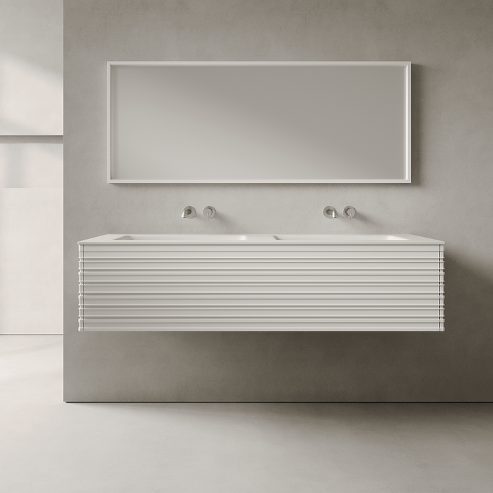 Rivara Snow White 1500mm Vanity Unit - Single Drawer with Double Basin