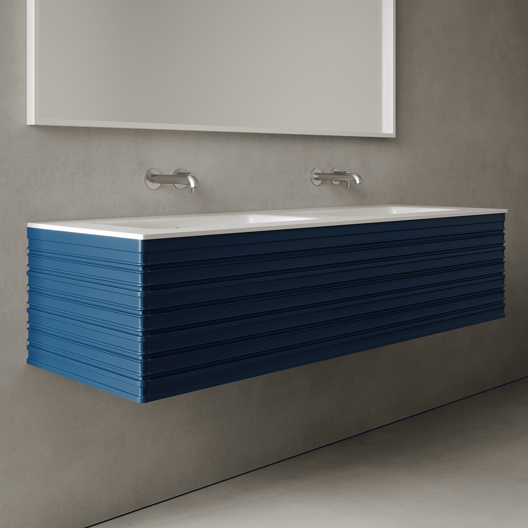 Rivara Ocean Blue 1500mm Vanity Unit - Single Drawer with Double Basin